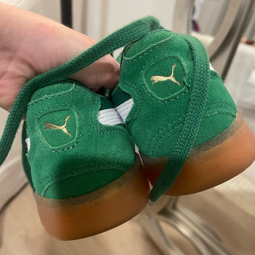 Puma Green and Gold Sneakers
